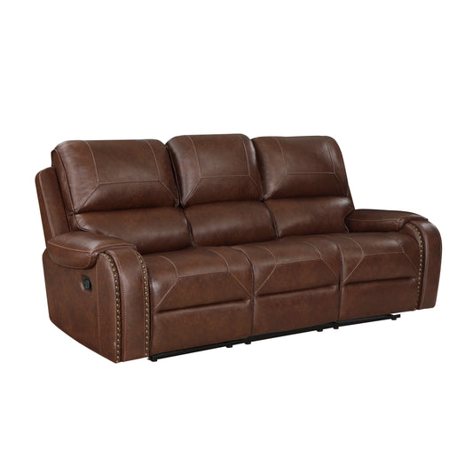 Homelegance Newnan Brown Faux Leather Dual Reclining Sectional Sofa 8549BRW-3