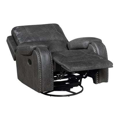 Homelegance Newnan Swivel Glider Reclining Chair in Gray 8549GRY-1