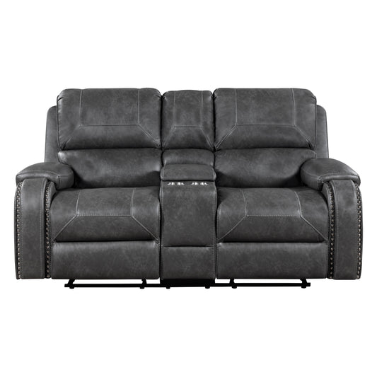 Homelegance Newnan Gray Glider Reclining Loveseat 8549GRY-2