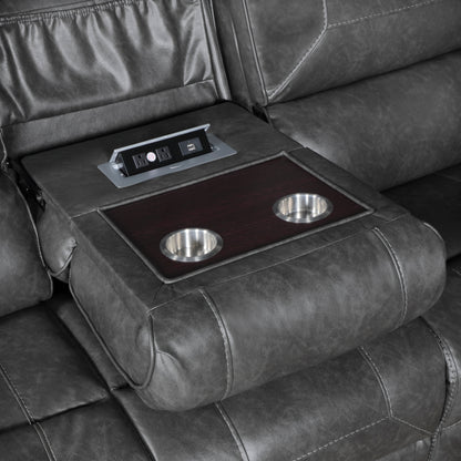 Homelegance Newnan Double Reclining Sectional Sofa Gray 8549GRY-3