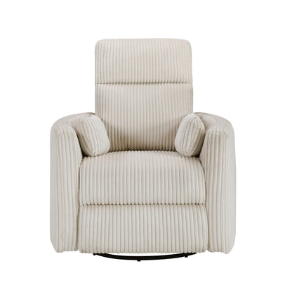 Homelegance Traverse Swivel Glider Reclining Chair in Beige Corduroy 8555BE-1SW