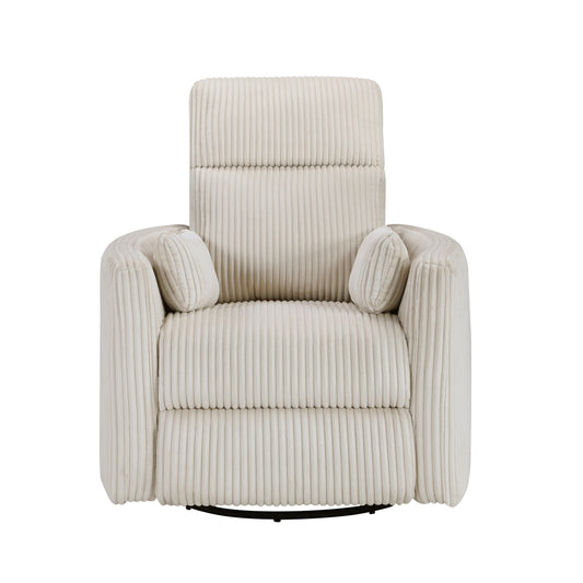 Homelegance Traverse Swivel Glider Reclining Chair in Beige Corduroy 8555BE-1SW