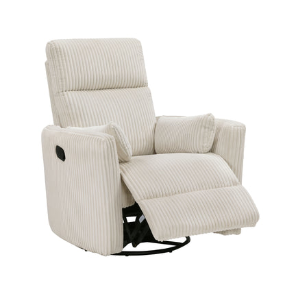 Homelegance Traverse Swivel Glider Reclining Chair in Beige Corduroy 8555BE-1SW