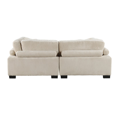 Homelegance Traverse Loveseat in Beige Corduroy with Adjustable Back 8555BE-2