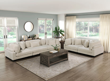 Homelegance Traverse Sectional Sofa in Luxurious Beige Corduroy 8555BE-3