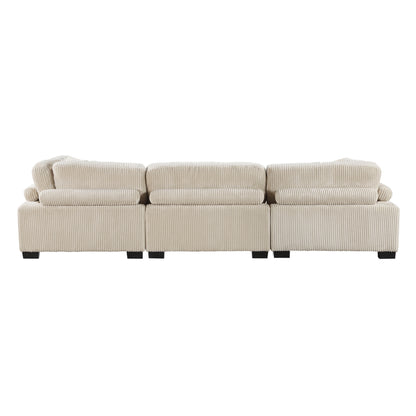 Homelegance Traverse Sofa Beige Corduroy Upholstery Adjustable Back 8555BE-3