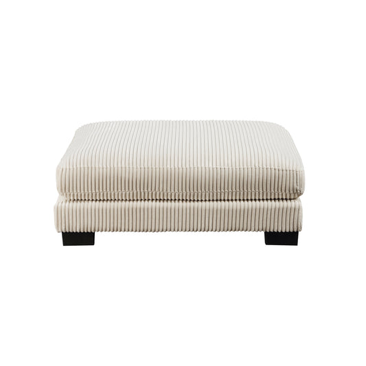 Homelegance Traverse Ottoman Bench in Beige Corduroy with Black Faux Wood Finish 8555BE-4