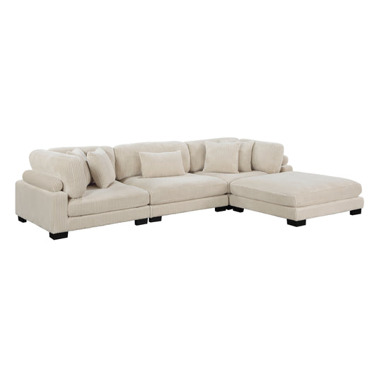 Homelegance Traverse Modular Sectional Sofa in Plush Beige Corduroy 8555BE-4OT