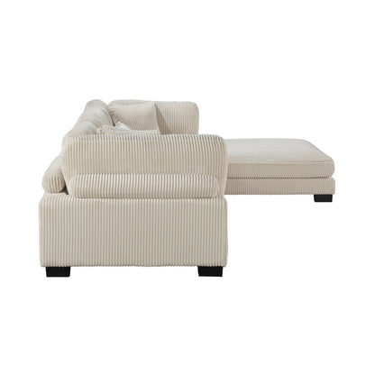 Homelegance Traverse Modular Sectional Sofa in Plush Beige Corduroy 8555BE-4OT