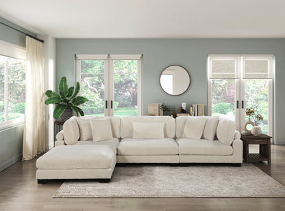 Homelegance Traverse Modular Sectional Sofa in Plush Beige Corduroy 8555BE-4OT