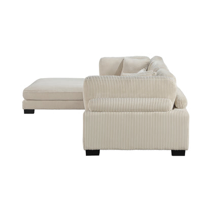 Homelegance Traverse Modular Sectional Sofa in Plush Beige Corduroy 8555BE-4OT