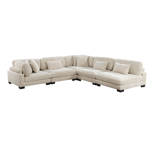 Homelegance Traverse Sectional Sofa in Soft Beige 8555BE-5SC