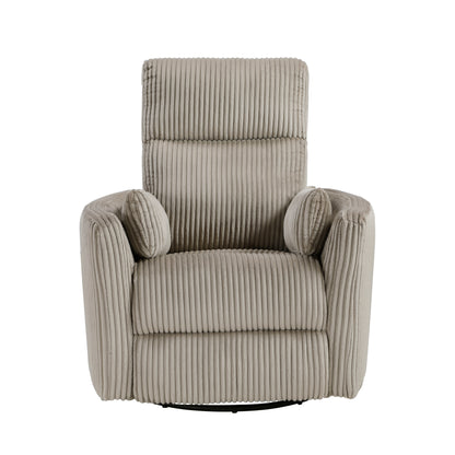 Homelegance Traverse Swivel Glider Reclining Chair in Brown Corduroy 8555GB-1SW