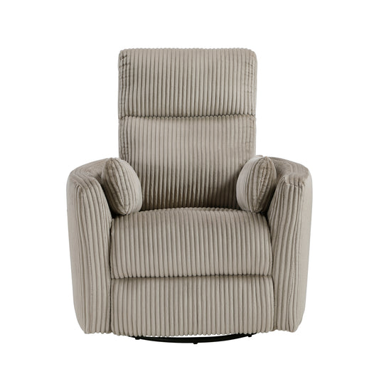 Homelegance Traverse Swivel Glider Reclining Chair in Brown Corduroy 8555GB-1SW