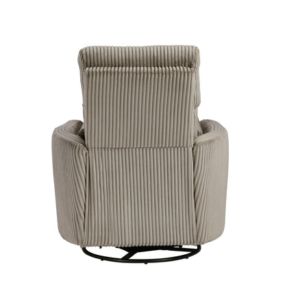 Homelegance Traverse Swivel Glider Reclining Chair in Brown Corduroy 8555GB-1SW