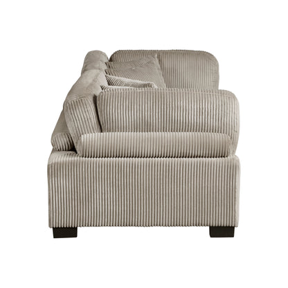 Homelegance Traverse Loveseat in Brown Corduroy with Adjustable Back 8555GB-2