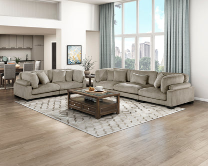 Homelegance Traverse Sectional Sofa in Rich Brown Corduroy 8555GB-3