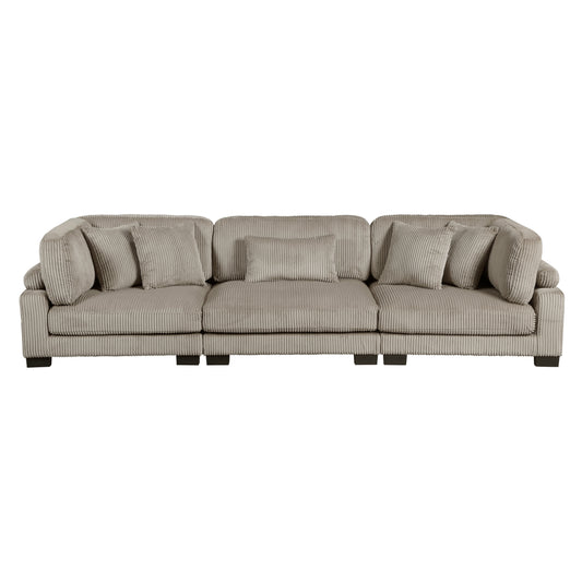 Homelegance Traverse Sectional Sofa in Rich Brown Corduroy 8555GB-3