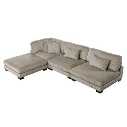 Homelegance Traverse Sectional Sofa in Gray Fabric 8555GB-2AC1CROT