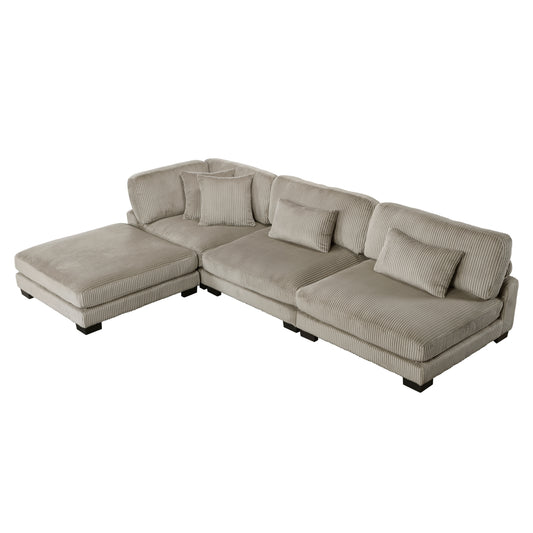 Homelegance Traverse Sectional Sofa in Gray Fabric 8555GB-2AC1CROT