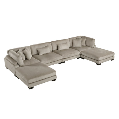 Homelegance Traverse Sectional Sofa in Gray with Ottoman 8555GB-2CR2AC2OT