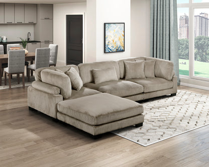 Homelegance Traverse 4-Piece Modular Sectional with Ottoman in Rich Brown 8555GB-4OT