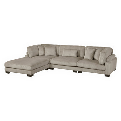 Homelegance Traverse 4-Piece Modular Sectional with Ottoman in Rich Brown 8555GB-4OT