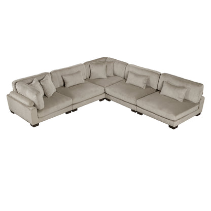 Homelegance Traverse Sectional Sofa in Gray 8555GB-5SC