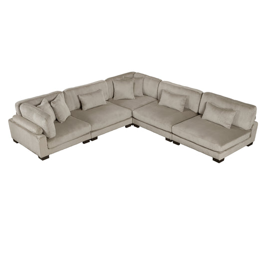 Homelegance Traverse Sectional Sofa in Gray 8555GB-5SC