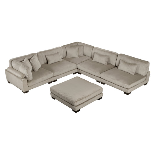 Homelegance Traverse Sectional Sofa in Gray 8555GB-6OT