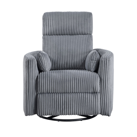 Homelegance Traverse Swivel Glider Reclining Chair in Gray Corduroy 8555GY-1SW