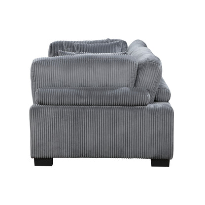 Homelegance Traverse Loveseat in Gray Corduroy with Adjustable Back 8555GY-2