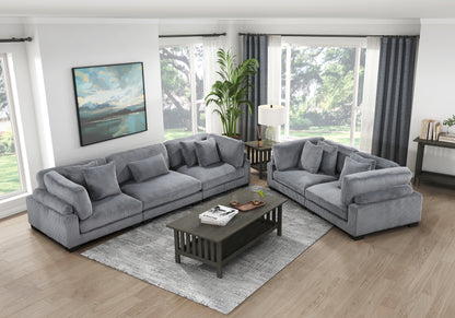 Homelegance Traverse Loveseat in Gray Corduroy with Adjustable Back 8555GY-2
