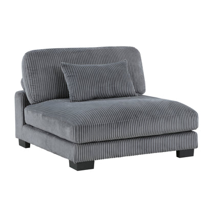 Homelegance Traverse Gray Corduroy Sectional Sofa 8555GY-3