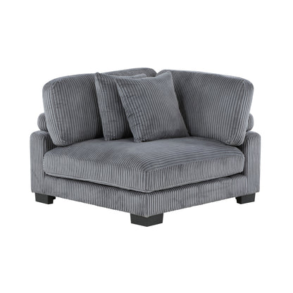 Homelegance Traverse Loveseat in Gray Corduroy with Adjustable Back 8555GY-2