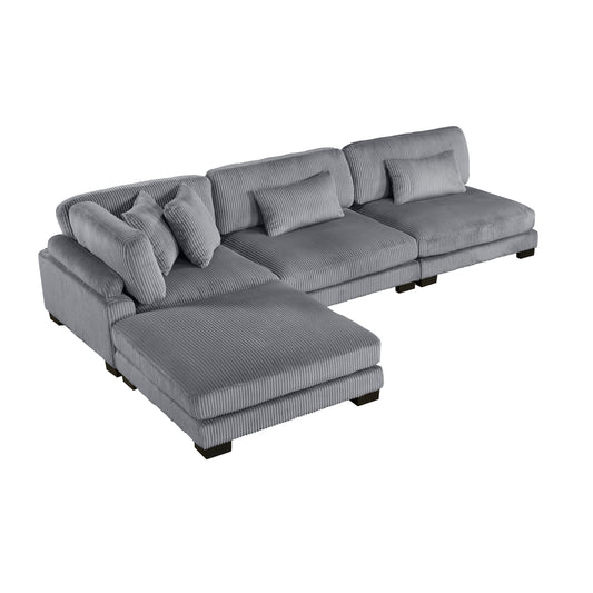 Homelegance Traverse Sectional Sofa in Gray 8555GY-2AC1CROT