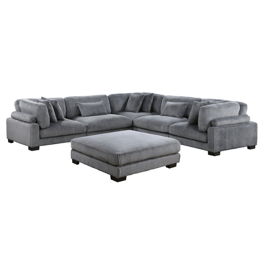 Homelegance Traverse Sectional Sofa in Gray 8555GY-3CR2ACOT