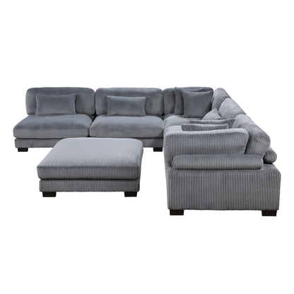 Homelegance Traverse Sectional Sofa in Gray 8555GY-6OT