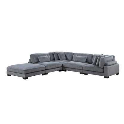 Homelegance Traverse Sectional Sofa in Gray 8555GY-5OT