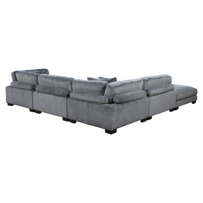 Homelegance Traverse Sectional Sofa in Gray 8555GY-5OT