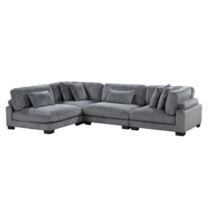 Homelegance Traverse Sectional Sofa in Gray 8555GY-4SC
