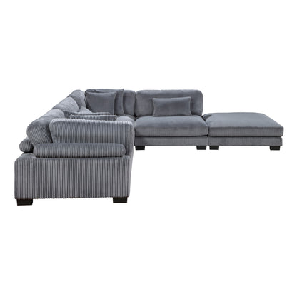 Homelegance Traverse Sectional Sofa in Gray 8555GY-5OT