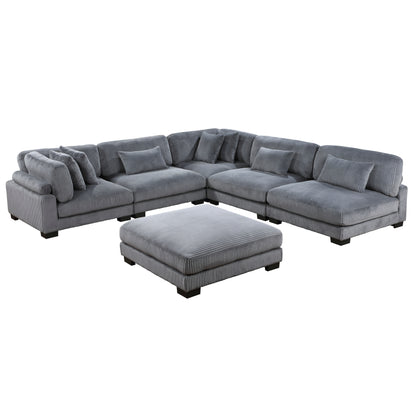 Homelegance Traverse Sectional Sofa in Gray 8555GY-6OT