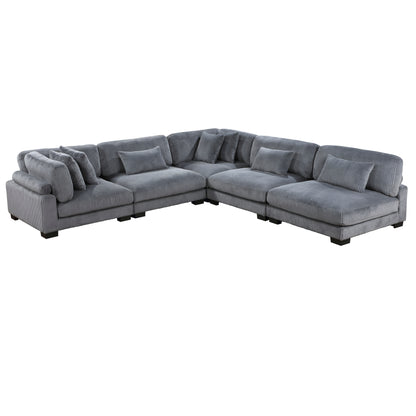 Homelegance Traverse Sectional Sofa in Gray 8555GY-5SC for Stylish Comfort