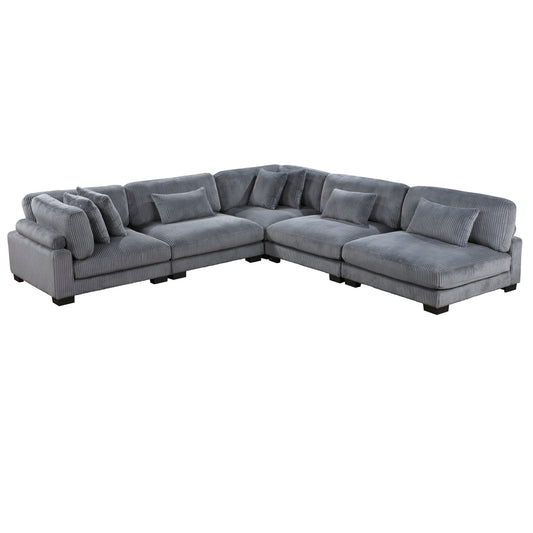Homelegance Traverse Sectional Sofa in Gray 8555GY-5SC for Stylish Comfort