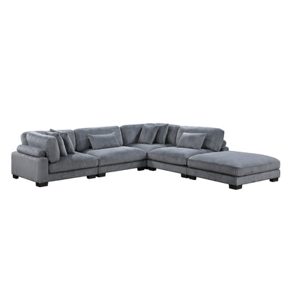 Homelegance Traverse Sectional Sofa in Gray 8555GY-5OT