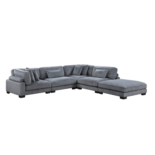 Homelegance Traverse Sectional Sofa in Gray 8555GY-5OT