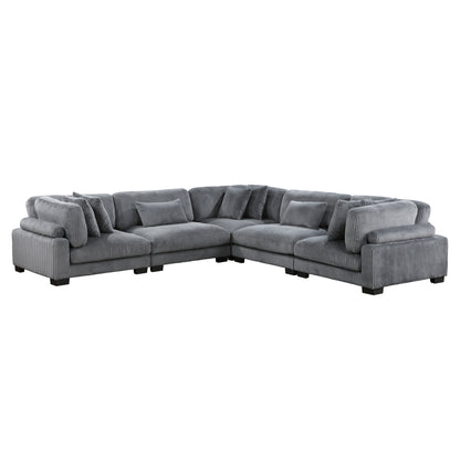 Homelegance Traverse Sectional Sofa in Gray 8555GY-2AC3CR