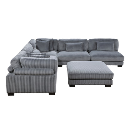 Homelegance Traverse Sectional Sofa in Gray 8555GY-6OT
