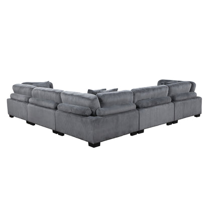 Homelegance Traverse Sectional Sofa in Gray 8555GY-2AC3CR